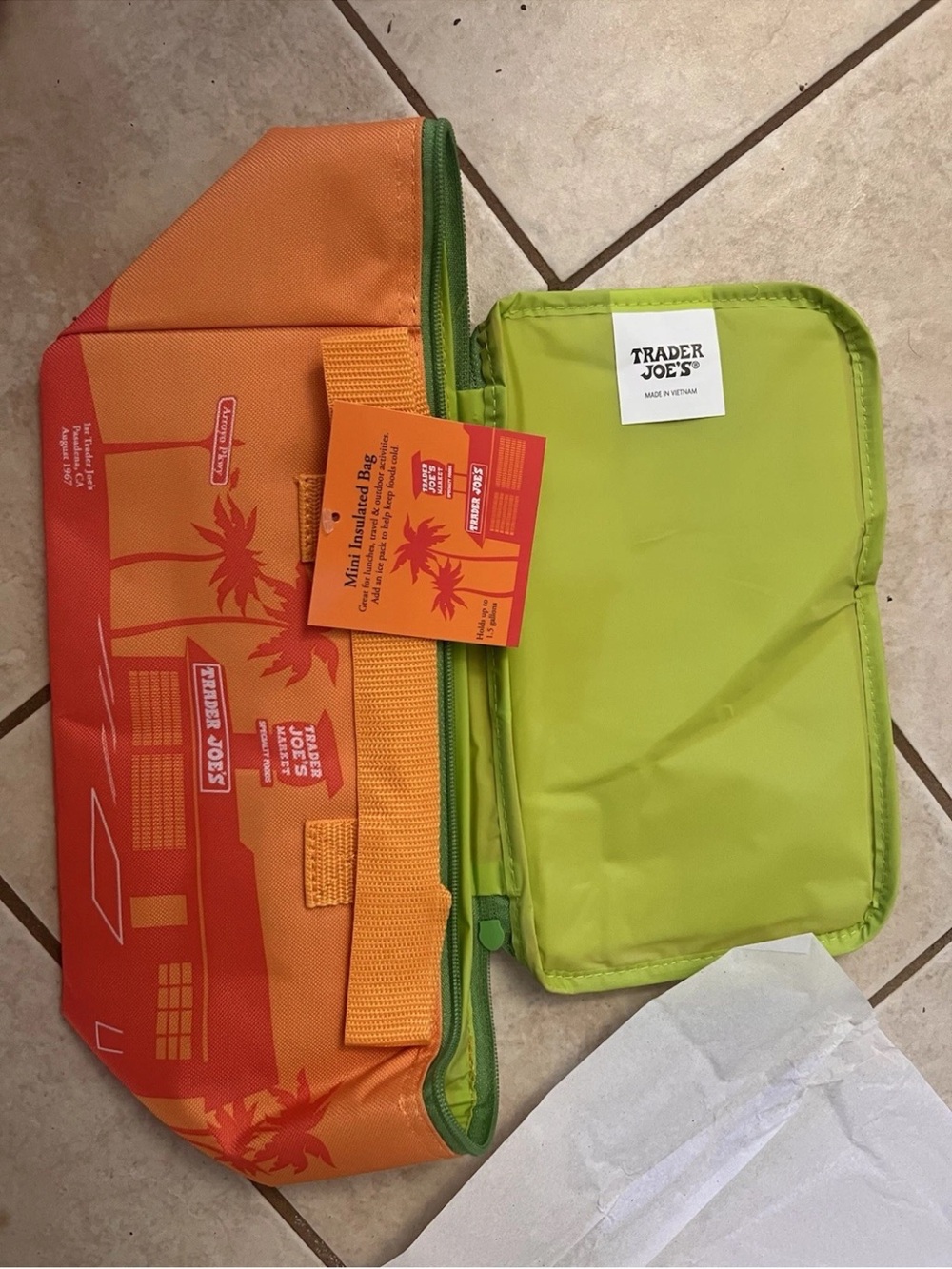 Trader Joe's Orange and Lime Insulated Mini Lunch Bag